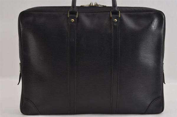Authentic Louis Vuitton Epi Porte Documents Voyage Briefcase M59162 Black 2547I