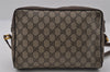 Authentic GUCCI Web Sherry Line Shoulder Cross Bag GG PVC Leather Brown 2549I