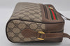 Authentic GUCCI Web Sherry Line Shoulder Cross Bag GG PVC Leather Brown 2549I