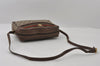 Authentic GUCCI Web Sherry Line Shoulder Cross Bag GG PVC Leather Brown 2549I