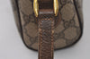 Authentic GUCCI Web Sherry Line Shoulder Cross Bag GG PVC Leather Brown 2549I