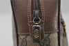 Authentic GUCCI Web Sherry Line Shoulder Cross Bag GG PVC Leather Brown 2549I