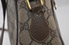 Authentic GUCCI Web Sherry Line Shoulder Cross Bag GG PVC Leather Brown 2549I