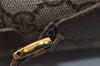 Authentic GUCCI Web Sherry Line Shoulder Cross Bag GG PVC Leather Brown 2549I