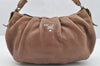 Authentic PRADA Vintage Vitello Leather Chain Shoulder Bag Pink 2550I