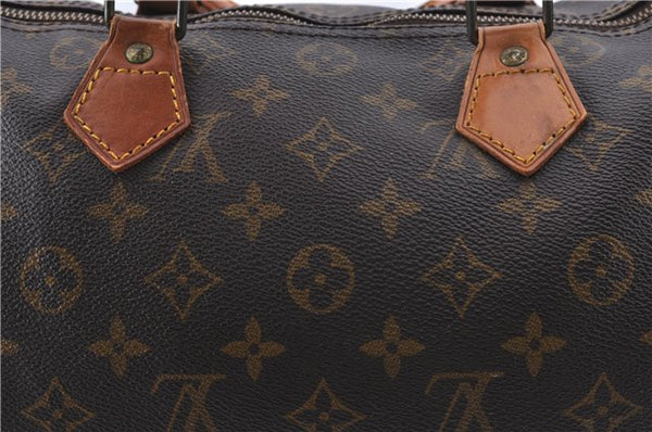 Authentic Louis Vuitton Monogram Speedy 30 Hand Bag M41526 LV 2551D