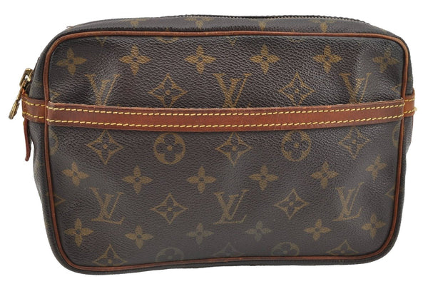 Authentic Louis Vuitton Monogram Compiegne 23 Clutch Hand Bag M51847 LV 2551I