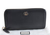 Authentic GUCCI Petite Mormont Zip Long Wallet Purse Leather 456117 Black 2552F