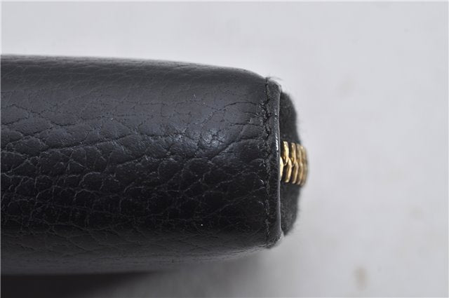 Authentic GUCCI Petite Mormont Zip Long Wallet Purse Leather 456117 Black 2552F