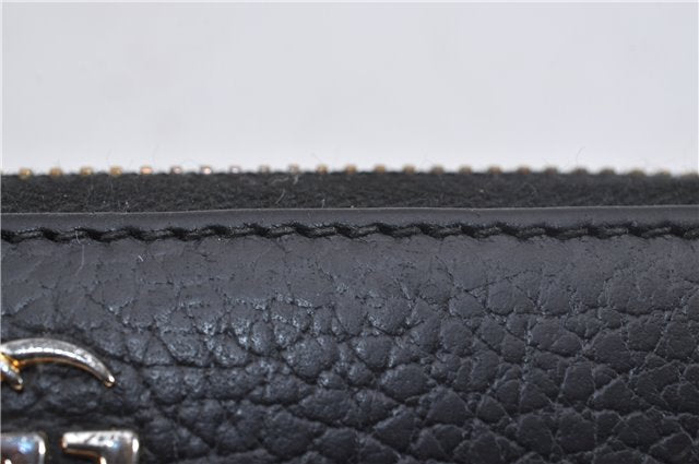 Authentic GUCCI Petite Mormont Zip Long Wallet Purse Leather 456117 Black 2552F