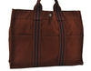 Authentic HERMES Vintage Fourre Tout MM Hand Tote Bag Canvas Brown 2554I