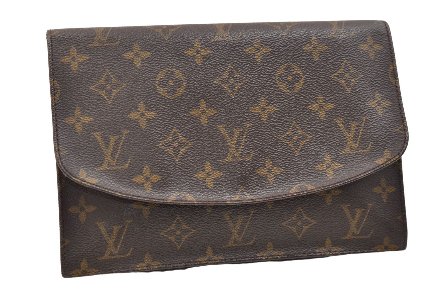 Authentic Louis Vuitton Monogram Pochette Rabat Clutch Bag M51940 LV 2555E