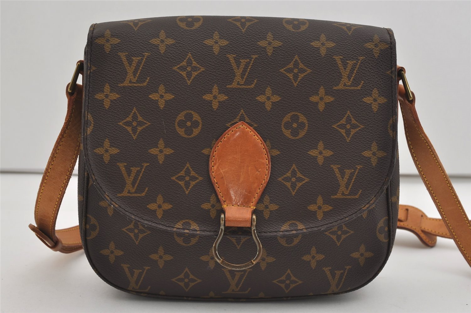 Authentic Louis Vuitton Monogram Saint Cloud GM M51242 Shoulder Cross Bag 2555I