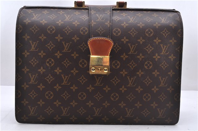 Authentic Louis Vuitton Monogram Serviette Fermoir Briefcase M53305 LV 2556E