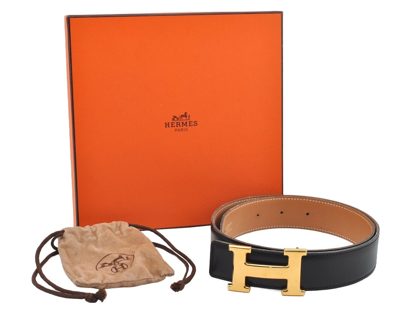 Authentic HERMES Constance Leather Belt Size 70cm 27.6