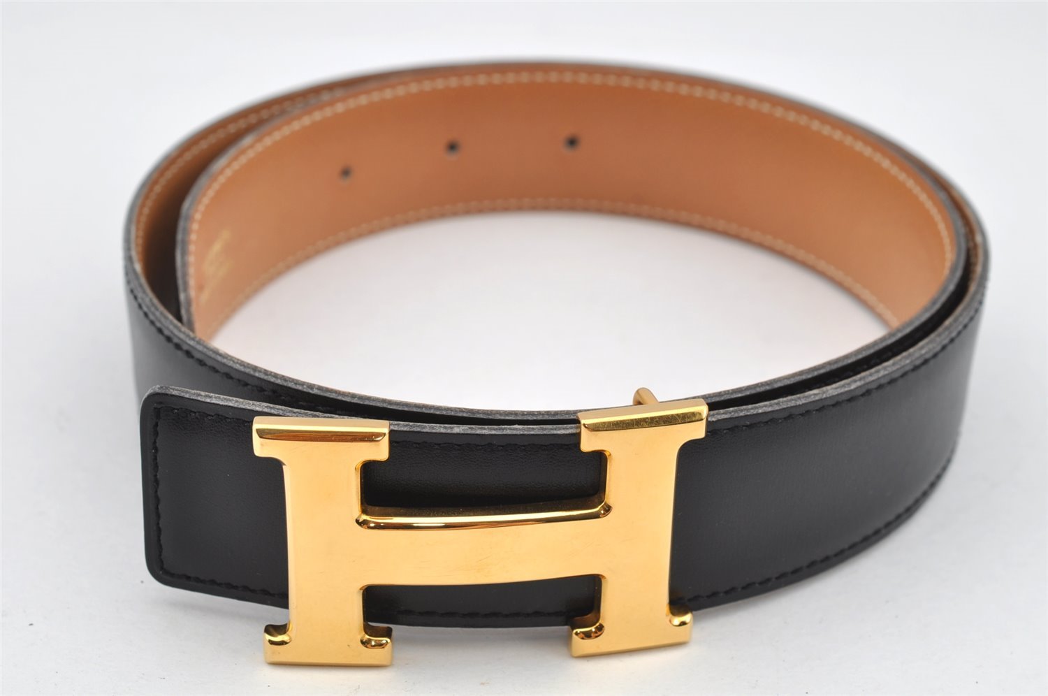 Authentic HERMES Constance Leather Belt Size 70cm 27.6