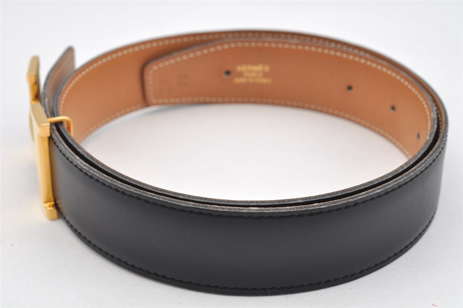 Authentic HERMES Constance Leather Belt Size 70cm 27.6