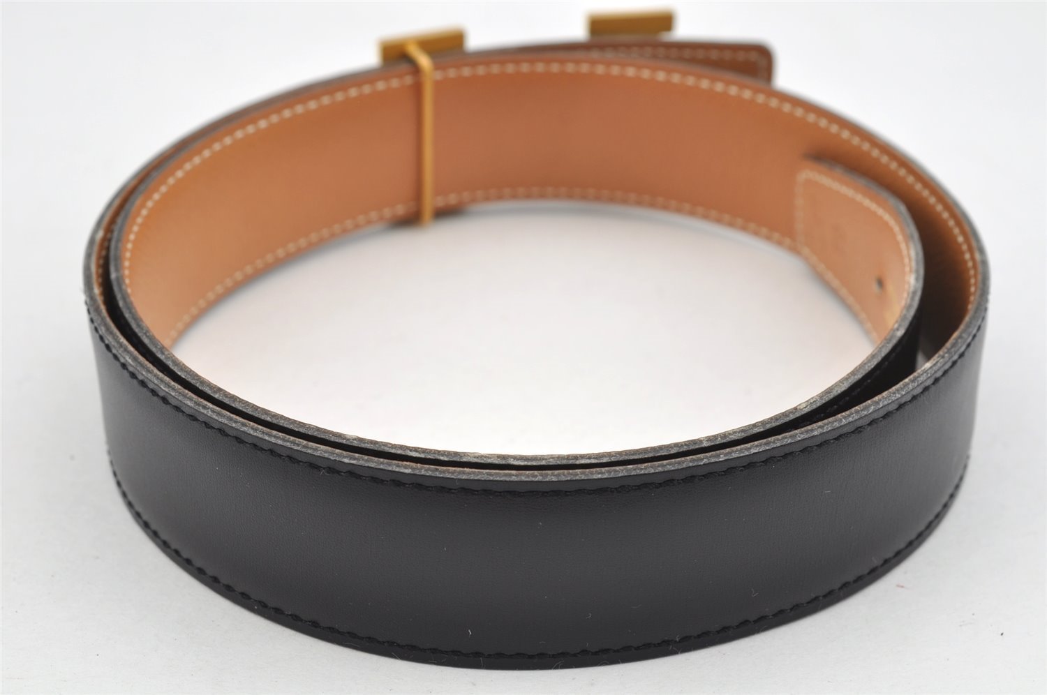 Authentic HERMES Constance Leather Belt Size 70cm 27.6