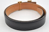 Authentic HERMES Constance Leather Belt Size 70cm 27.6" Black Brown Box 2556I