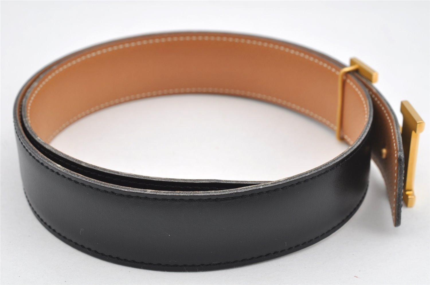 Authentic HERMES Constance Leather Belt Size 70cm 27.6