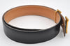 Authentic HERMES Constance Leather Belt Size 70cm 27.6" Black Brown Box 2556I