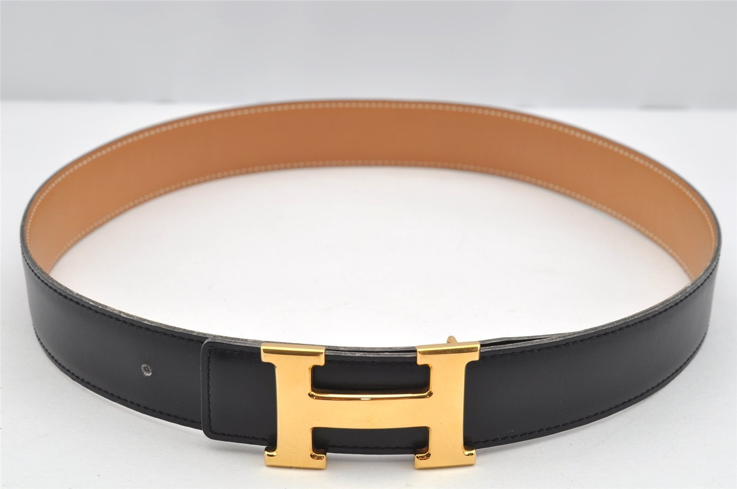 Authentic HERMES Constance Leather Belt Size 70cm 27.6