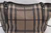 Authentic BURBERRY Vintage Check Shoulder Tote Bag PVC Leather Brown 2557F