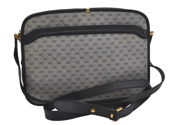 Authentic GUCCI Micro GG PVC Leather Shoulder Cross Body Bag Purse Navy 2557I