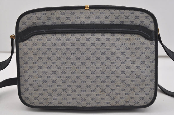 Authentic GUCCI Micro GG PVC Leather Shoulder Cross Body Bag Purse Navy 2557I