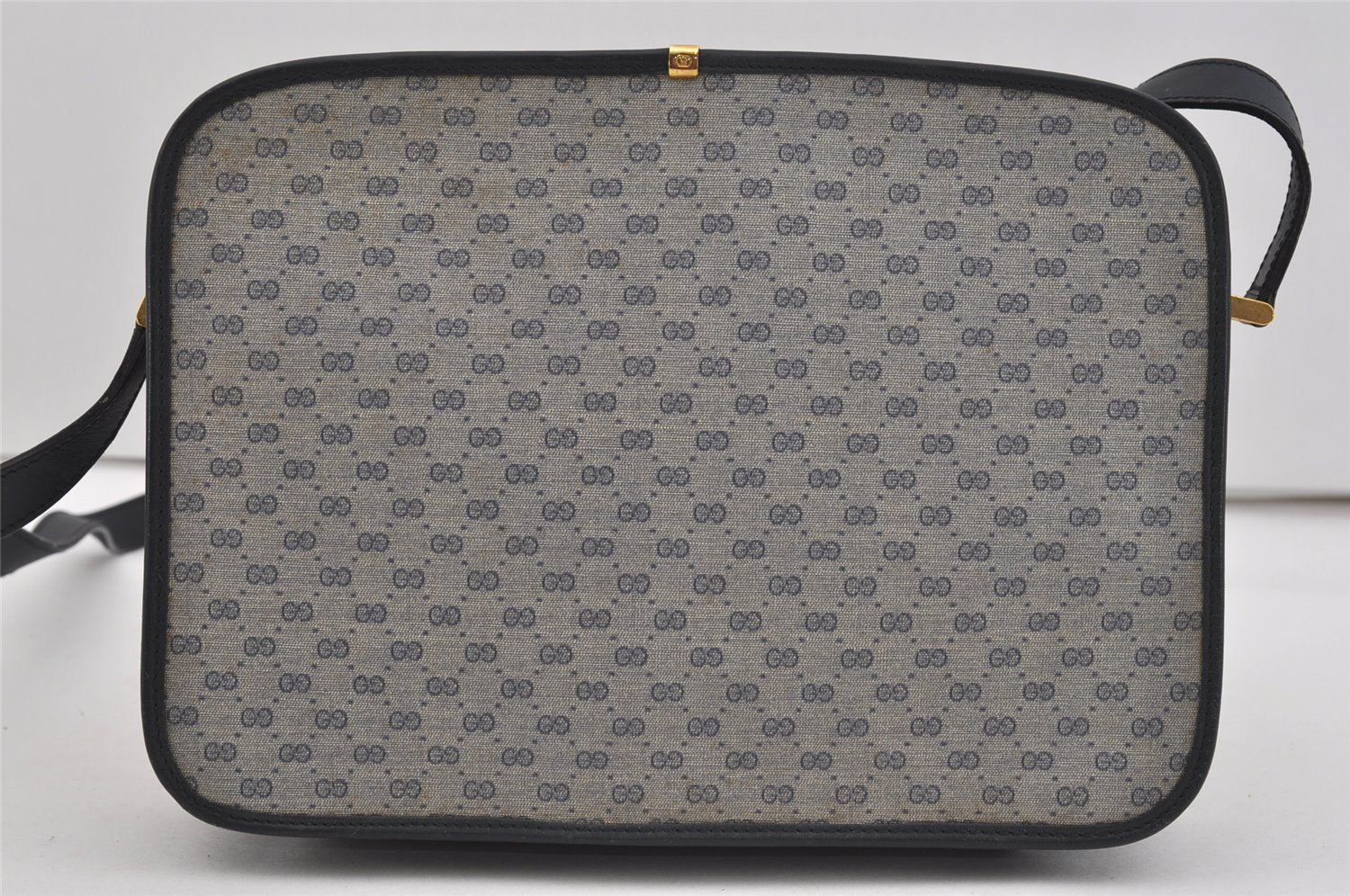 Authentic GUCCI Micro GG PVC Leather Shoulder Cross Body Bag Purse Navy 2557I