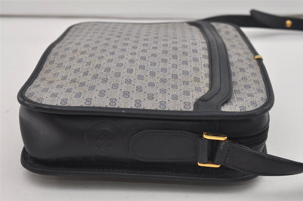 Authentic GUCCI Micro GG PVC Leather Shoulder Cross Body Bag Purse Navy 2557I