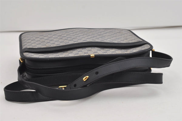 Authentic GUCCI Micro GG PVC Leather Shoulder Cross Body Bag Purse Navy 2557I