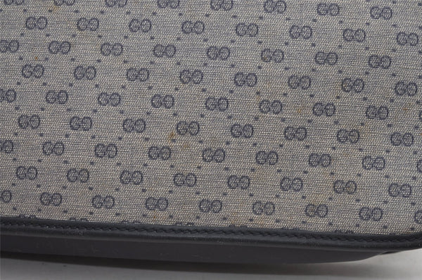 Authentic GUCCI Micro GG PVC Leather Shoulder Cross Body Bag Purse Navy 2557I