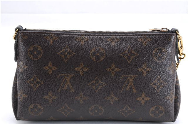 Auth Louis Vuitton Monogram Pallas Clutch Shoulder Hand Bag M44058 Black 2558E
