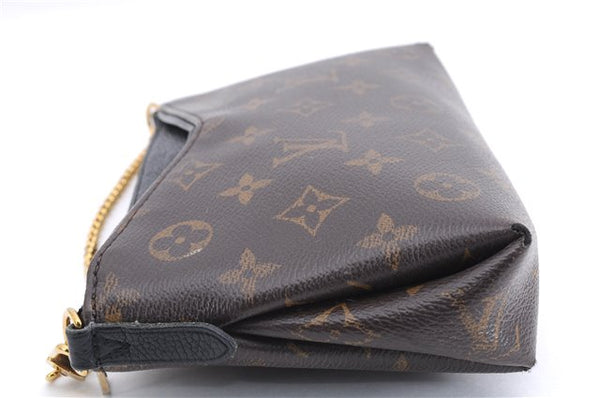 Auth Louis Vuitton Monogram Pallas Clutch Shoulder Hand Bag M44058 Black 2558E