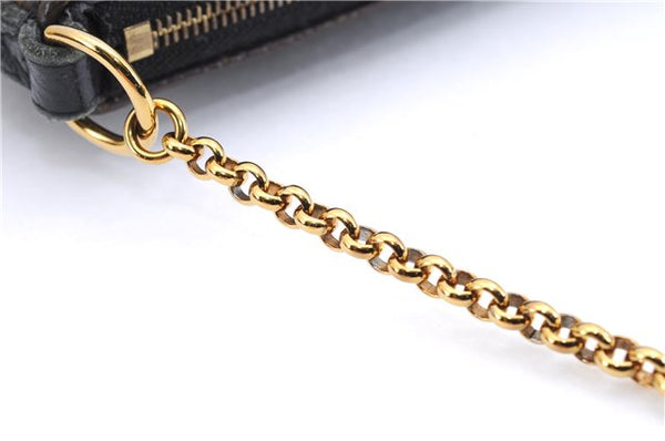 Auth Louis Vuitton Monogram Pallas Clutch Shoulder Hand Bag M44058 Black 2558E