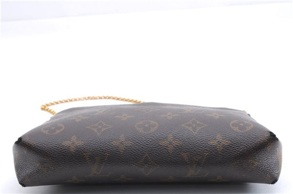 Auth Louis Vuitton Monogram Pallas Clutch Shoulder Hand Bag M44058 Black 2558E