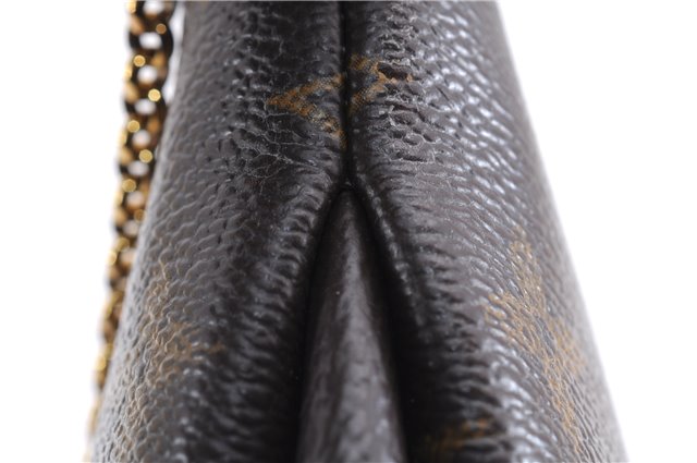 Auth Louis Vuitton Monogram Pallas Clutch Shoulder Hand Bag M44058 Black 2558E