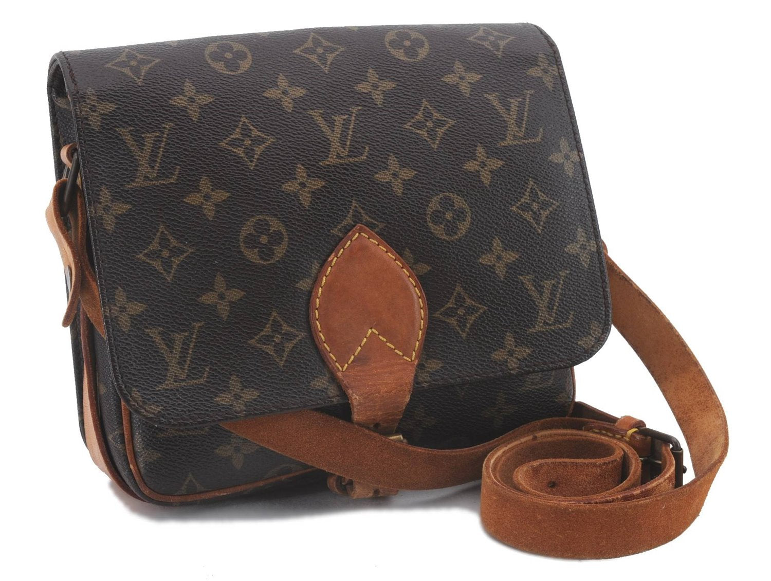 Auth Louis Vuitton Monogram Cartouchiere MM Shoulder Cross Bag M51253 LV 2560D