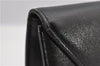 Authentic YVES SAINT LAURENT Clutch Hand Bag Purse Leather Black 2563F