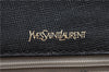 Authentic YVES SAINT LAURENT Clutch Hand Bag Purse Leather Black 2563F