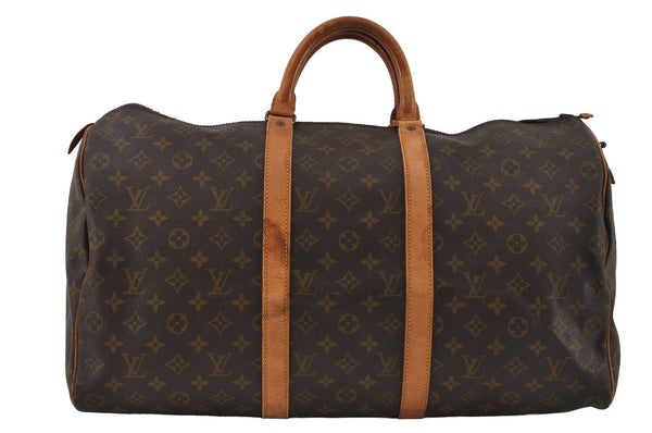 Authentic Louis Vuitton Monogram Keepall 50 Boston Bag Old Model Junk 2564I