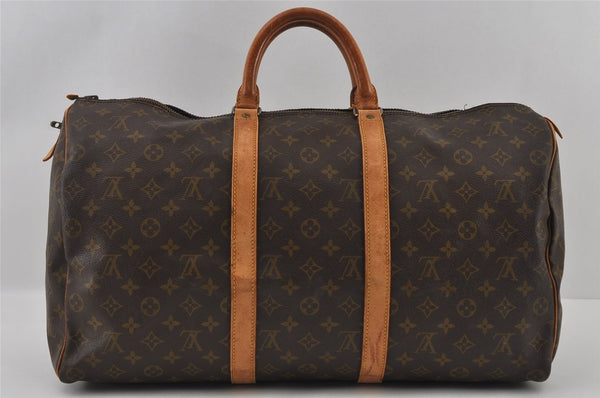 Authentic Louis Vuitton Monogram Keepall 50 Boston Bag Old Model Junk 2564I