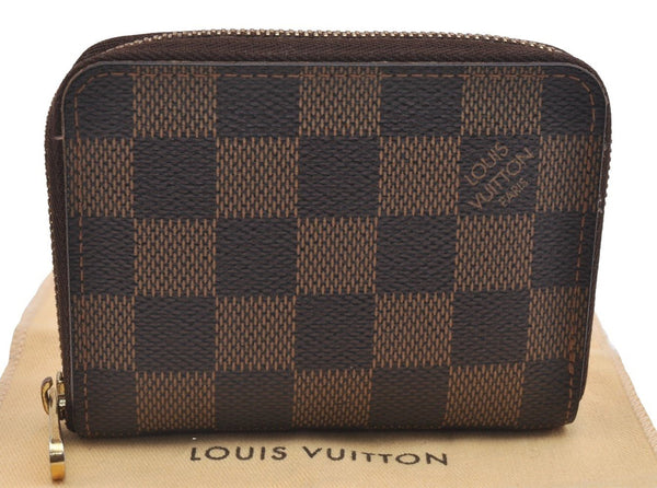 Authentic Louis Vuitton Damier Zippy Coin Purse Wallet N63070 LV 2565I