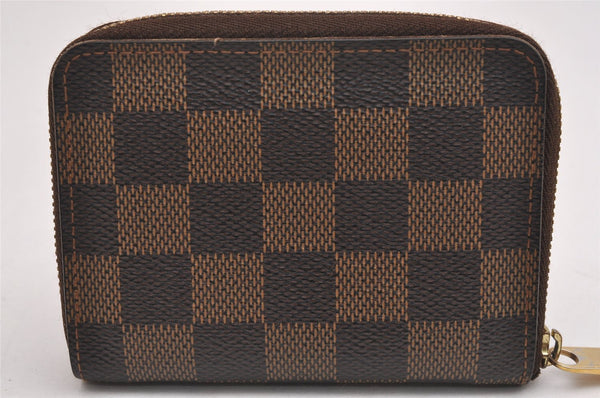 Authentic Louis Vuitton Damier Zippy Coin Purse Wallet N63070 LV 2565I