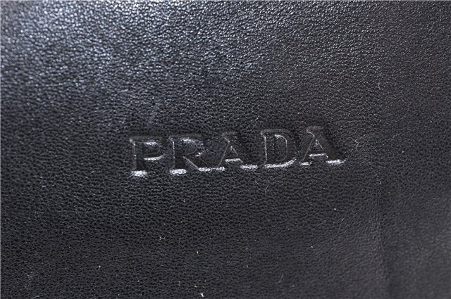 Authentic PRADA Leather Plastic Chain Shoulder Bag Black 2568D