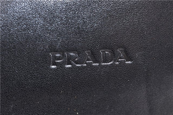 Authentic PRADA Leather Plastic Chain Shoulder Bag Black 2568D