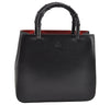 Authentic GUCCI Bamboo Vintage Hand Bag Purse Leather 0021061 Black 2568I
