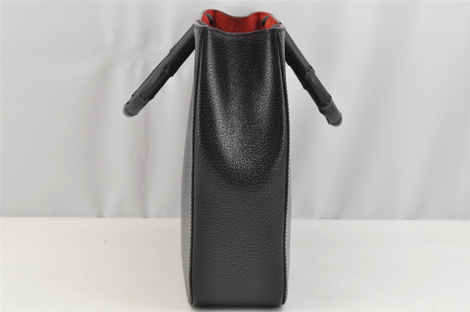 Authentic GUCCI Bamboo Vintage Hand Bag Purse Leather 0021061 Black 2568I