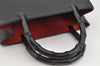 Authentic GUCCI Bamboo Vintage Hand Bag Purse Leather 0021061 Black 2568I
